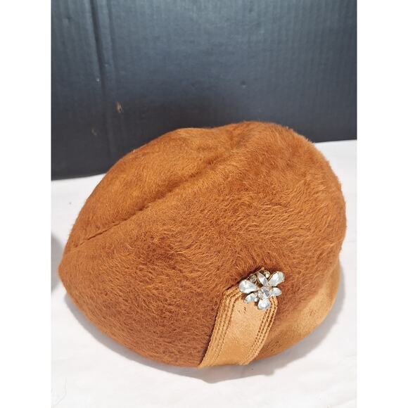 Frank R Jelleff Art-Riciel Original Vintage \'50s Tilt Calot Hat Italy Rhinestone main image 7